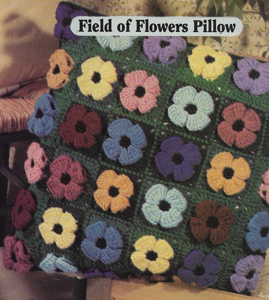 Field of Flowers Pillow crochet pattern instructions