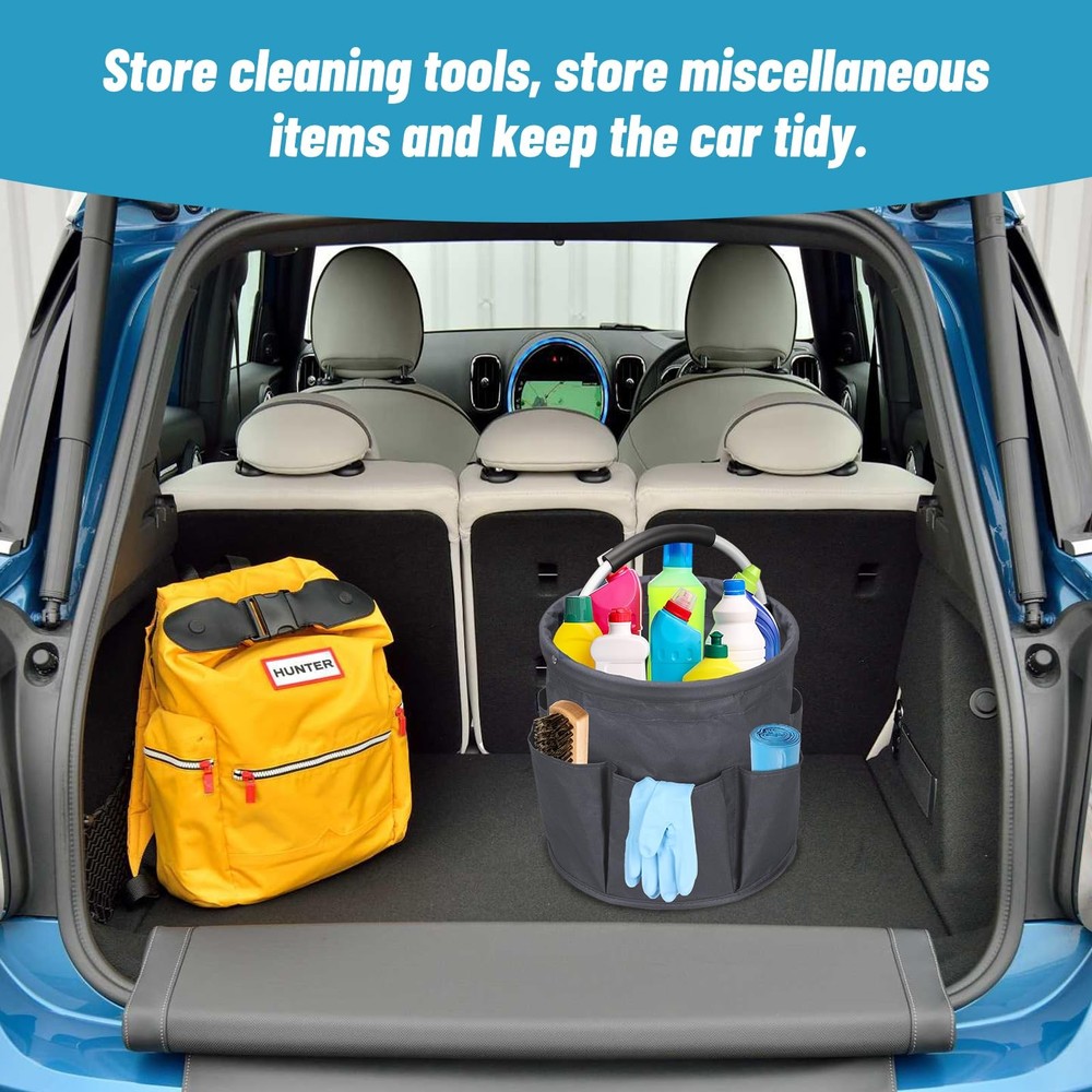17L Cleaning Caddy with Handle, Cleaning Supply Caddy, Foldable Tool Bag Clea...
