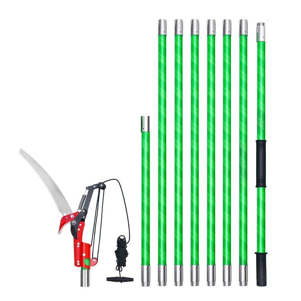 Manual Pole Saw, 3.87-27 ft Extendable Pole Tree Pruner with Scissors, Sharp 65M