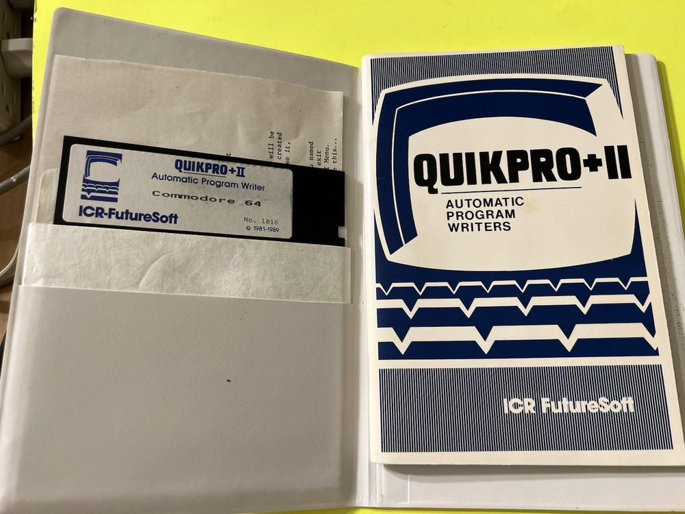 QuikPro+II Automatic Program Writers Software w/Manual Commodore 64 ICR Tested