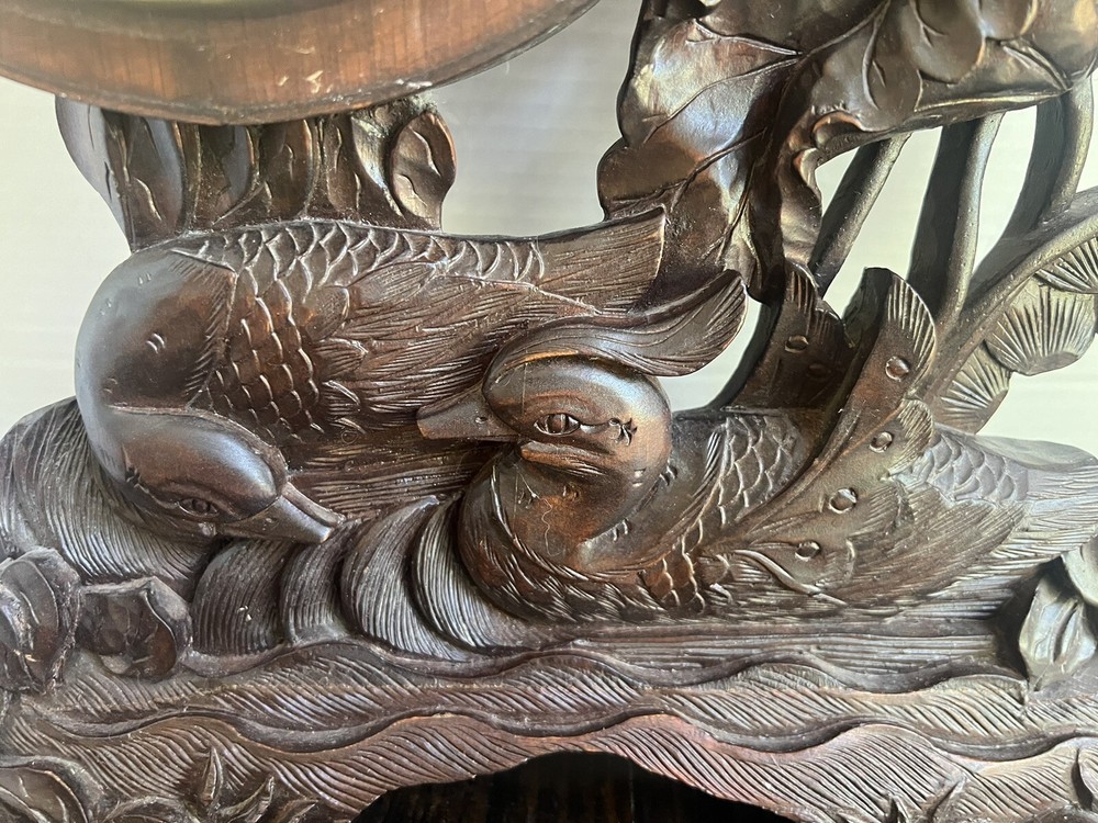Rare Vintage Carved Battery Mantle Clock
