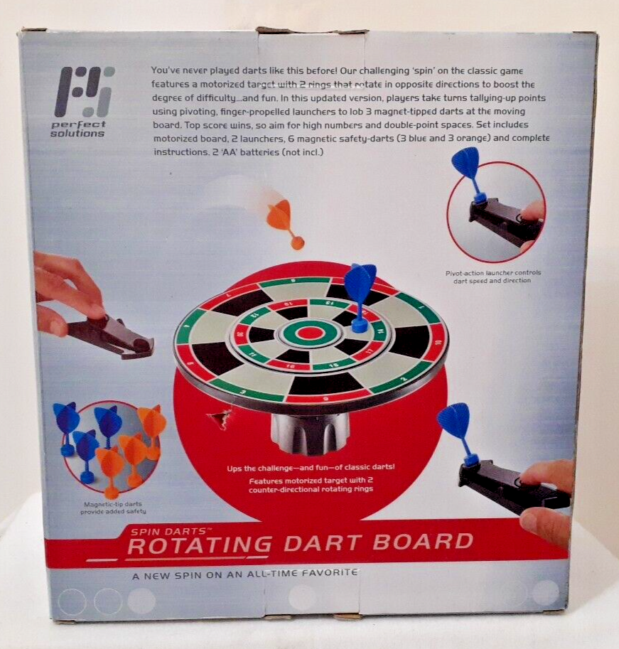 SPIN DARTS ROTATING DART BOARD NIB