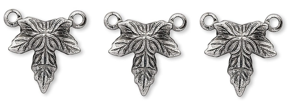 Drop, 100 Antiqued Silver Plated Brass 10x10mm Leaf Drop Link Connectors *