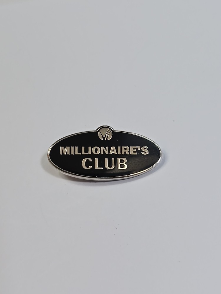 Millionaire's Club Lapel Pin Black & Silver Colors