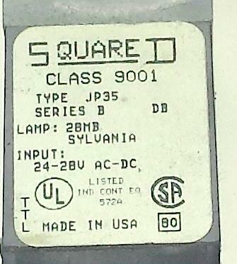 Allen Bradley 9001JP35 Panel Mount Green Pilot Light Indicator