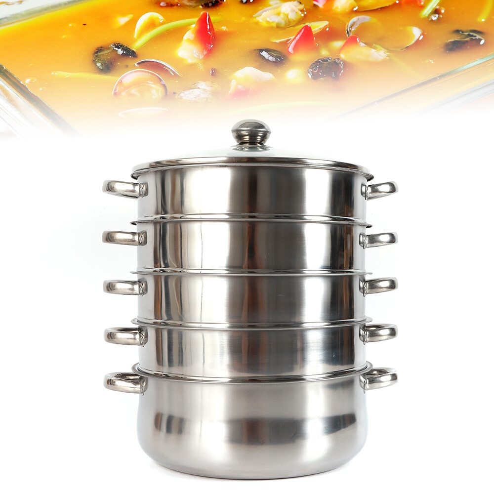 5 Layers 28cm Pot Steamer Multi-Layer Cookware Pot Cookware Stainless Steel Pot