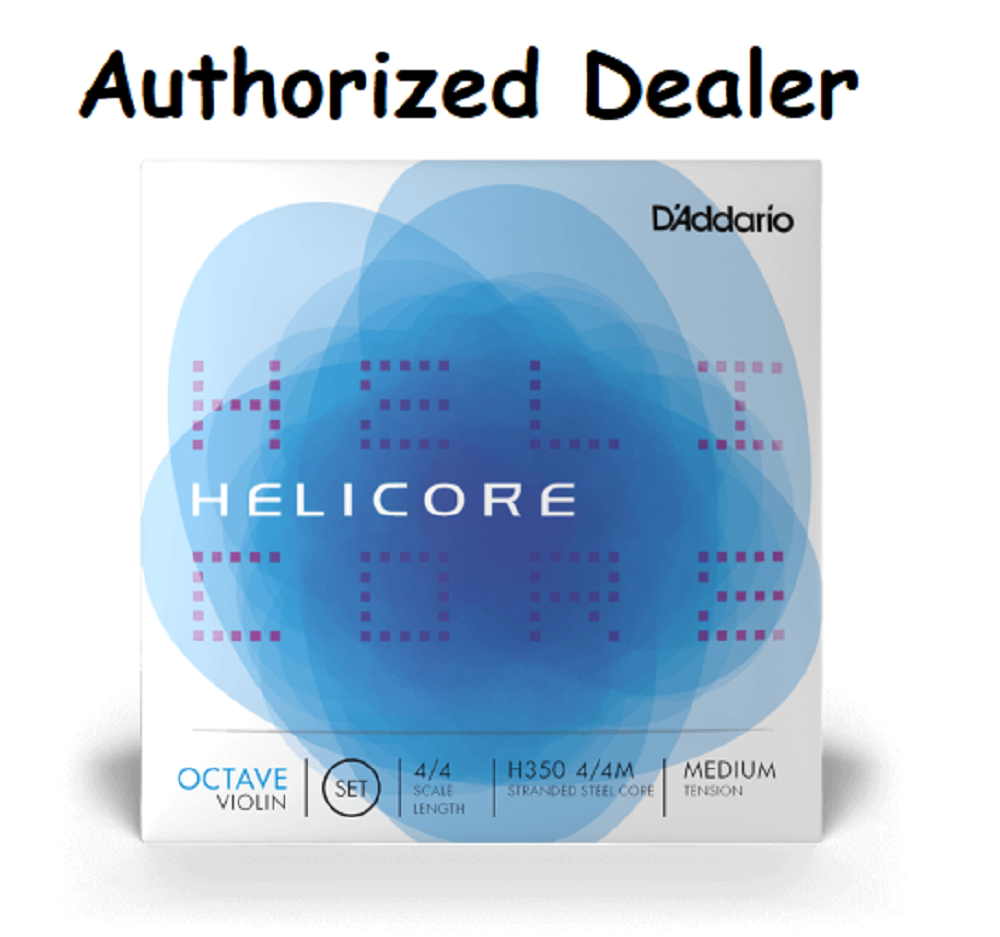 D'Addario Helicore Octave Violin String Set, 4/4 Scale, Medium Tension Strings
