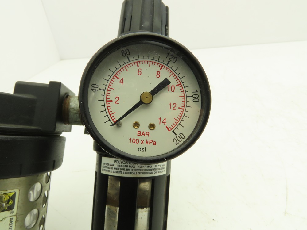 Master Pneumatic Detroit Filter Regulator Lubricator Combination 1/2" NPT