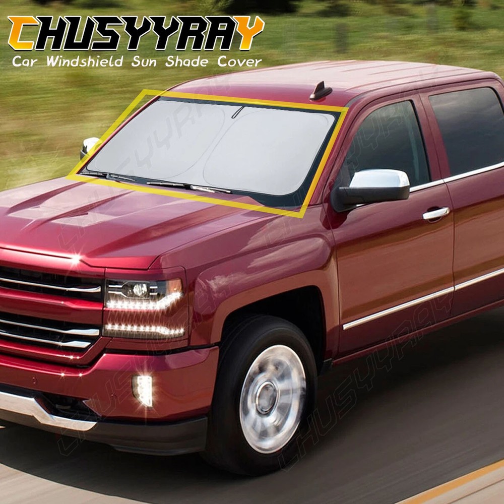 FOR Chevrolet Silverado 19-24 Foldable Sun Visor UV Protector Shield Cover