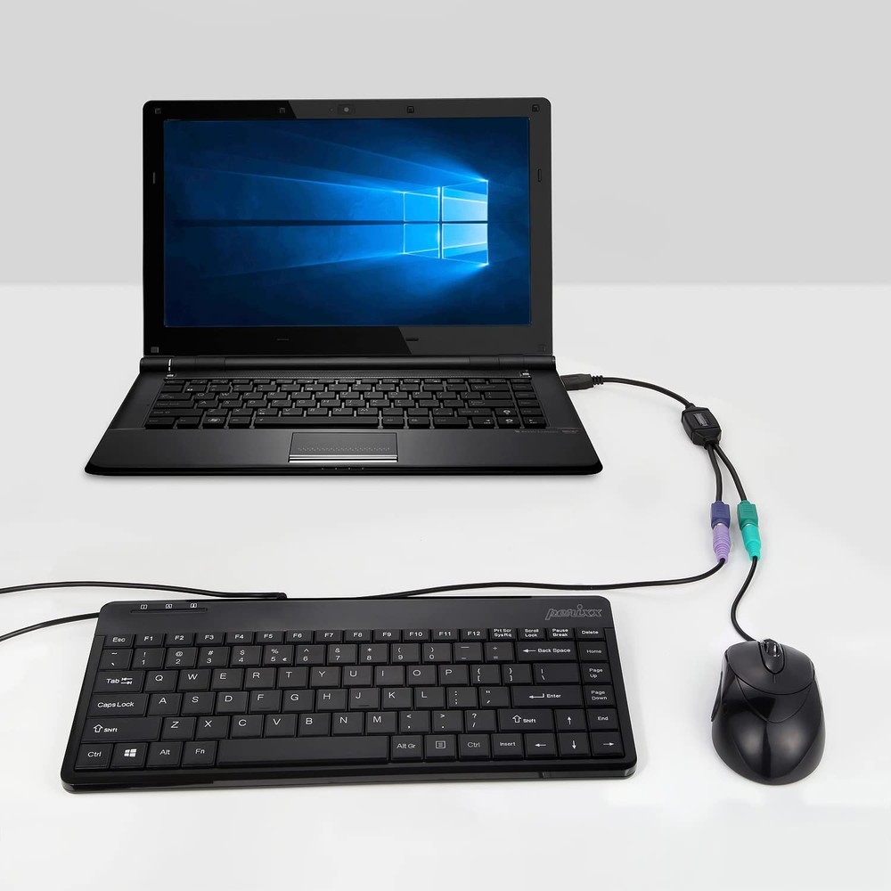 PERIPRO-401 PS2 To USB Adapter Keyboard Mouse Built-In Controller Black 1 PCS
