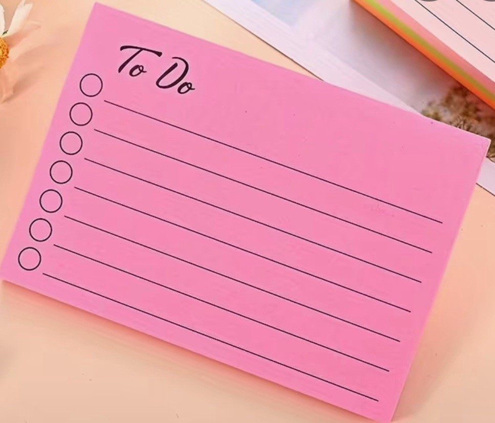 6 Pack Lined Stickier Note Writing Pad Assorted colors