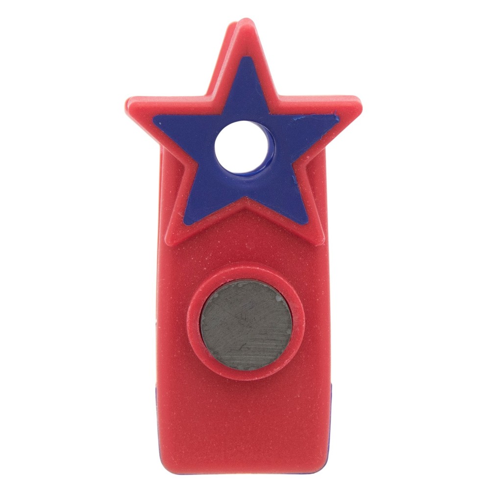 Star Shaped Red and Blue Multipurpose Clips with Magnetic Backs, 6 Pack
