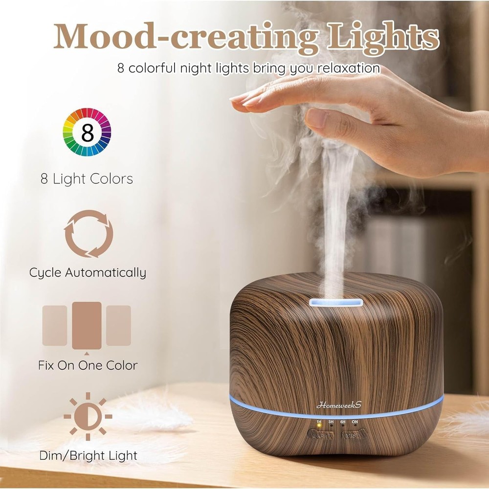 Ultrasonic Essential Oil Diffuser & Humidifier for Room with Cool Mist