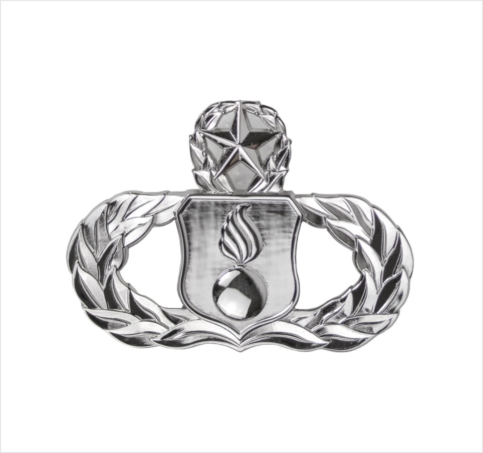 GENUINE U.S. AIR FORCE BADGE: MUNITIONS: MASTER - REGULATION SIZE
