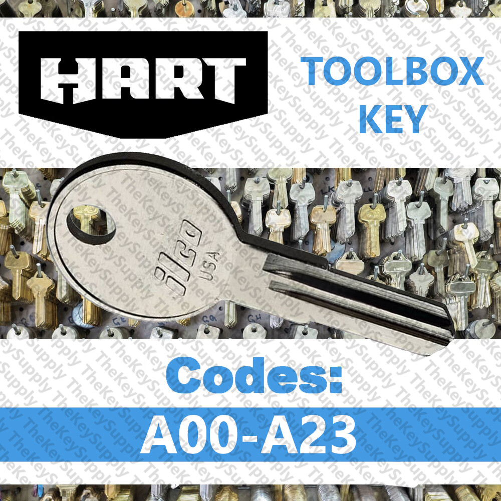 HART Walmart Tool Box Key Cut to Code A00 - A23