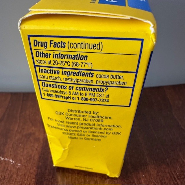 Preparation H Hemorrhoidal Suppositories 12 Count Relieves Itching exp 05/26