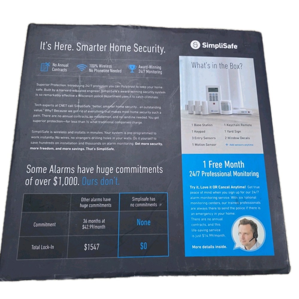 SimpliSafe Home Security System 7 PC Extra Original White New Damaged Box