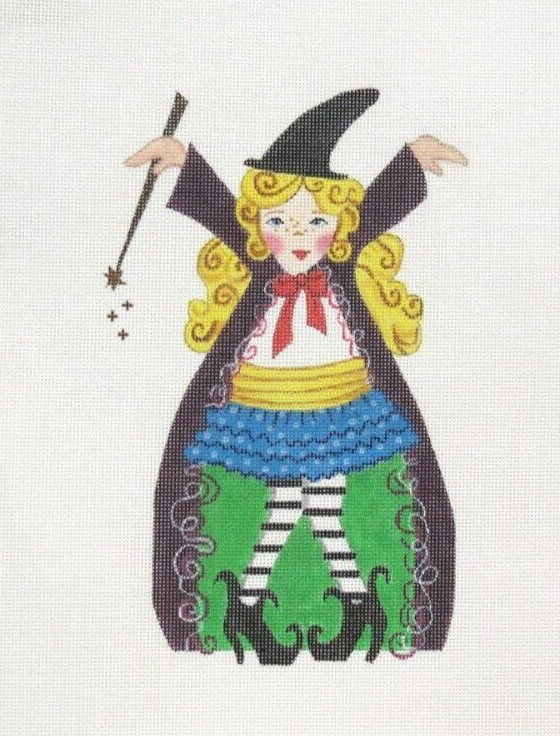 Danji Mistress Adelaide Witch Handpainted Needlepoint Canvas