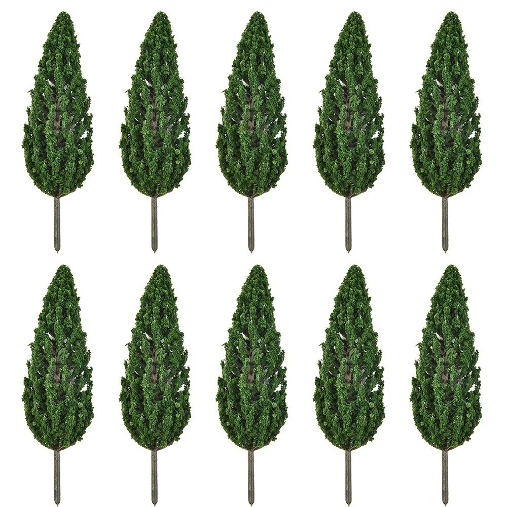 10pcs Model Pine Trees 15cm Deep Green Pines For Scale Model Railroad Layout New