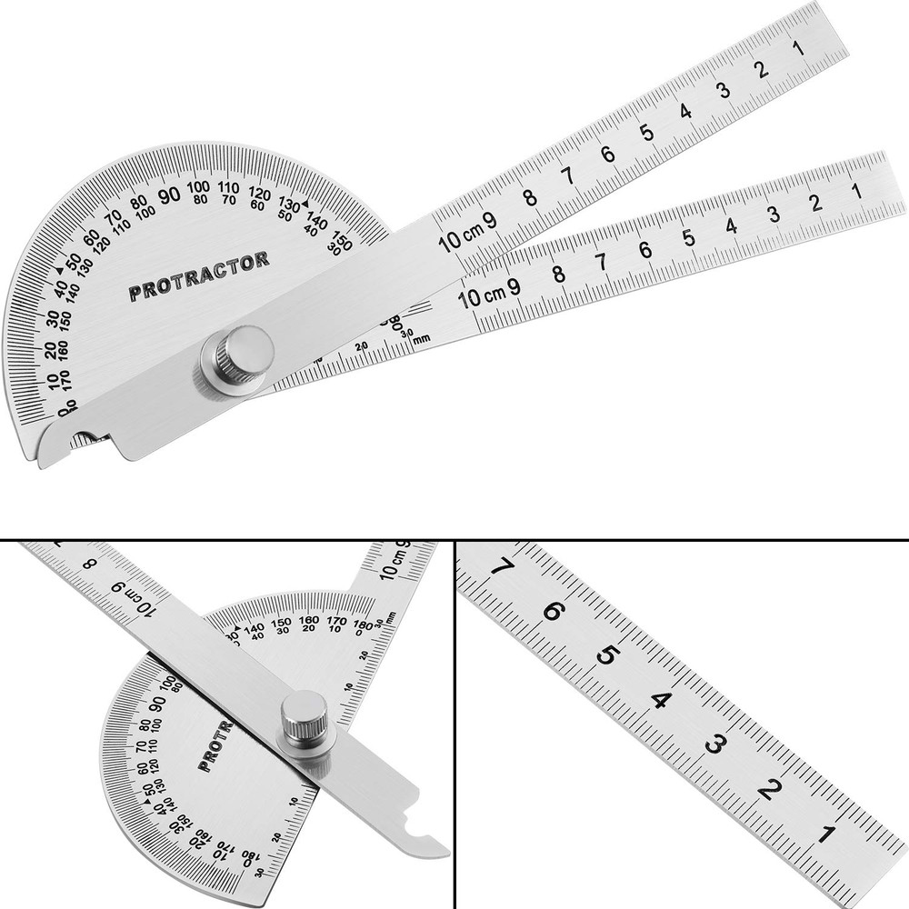 Angle Protractor Angle Finder Ruler Two Arm Stainless Steel Protractor Woodworki