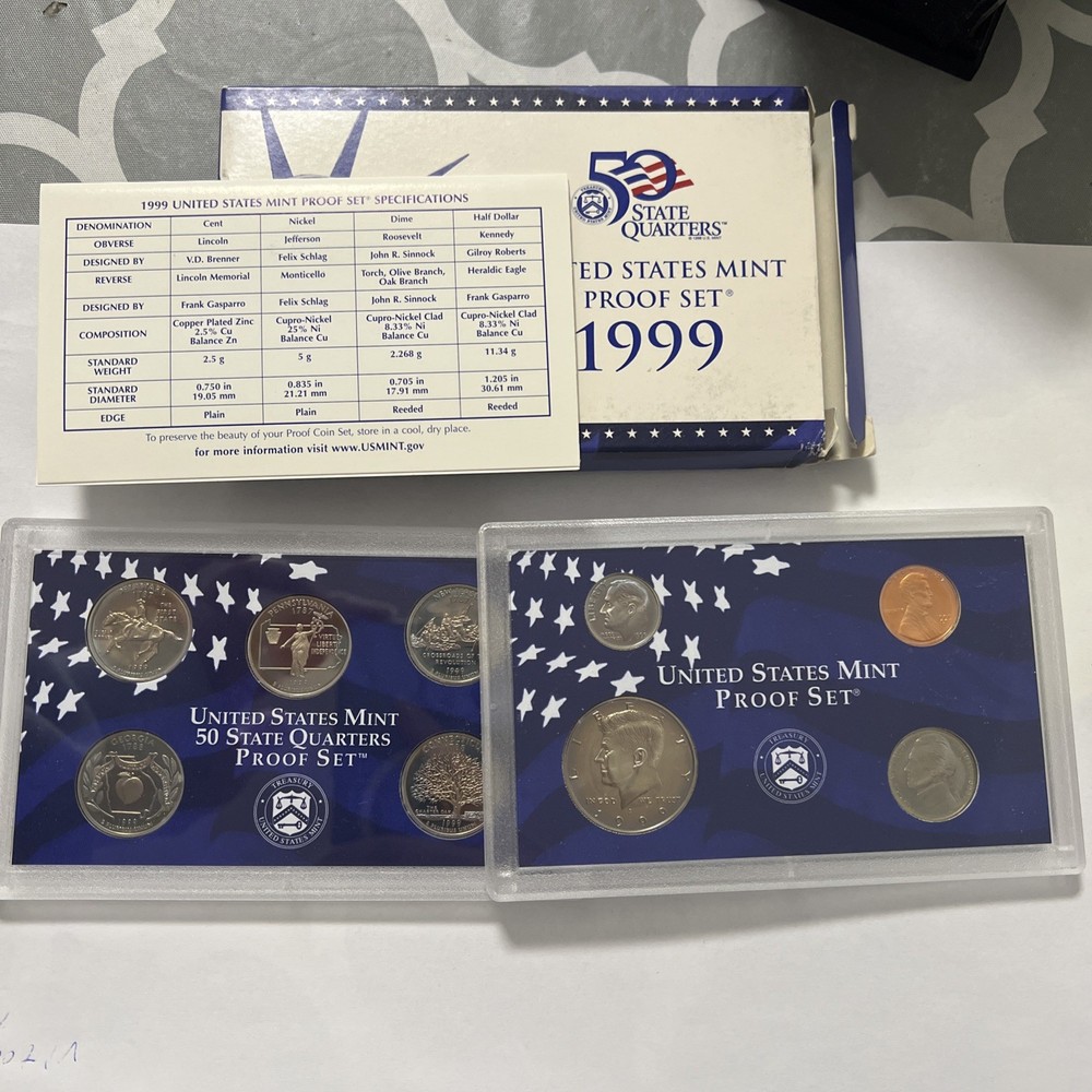1999 US proof set in original box and packaging