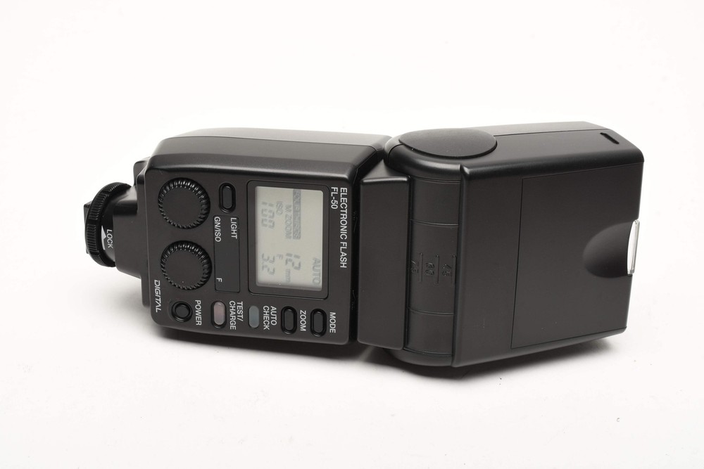 Olympus FL-50 Electronic Flash w/Pouch, Mint- Tested