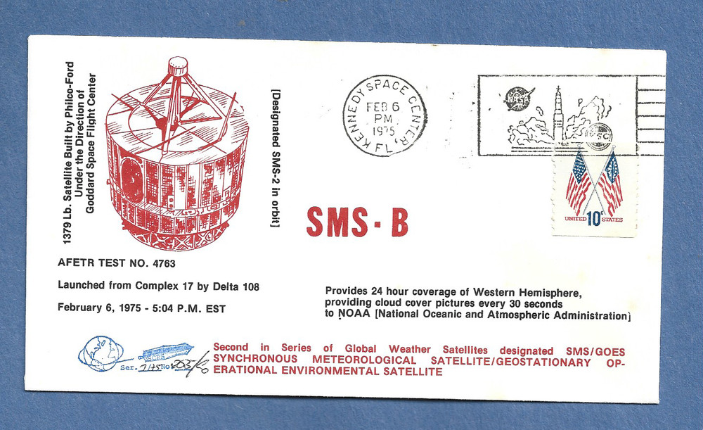 SMS-B LAUNCH FEB 6,1975 KSV SCPC   SPACE COVER