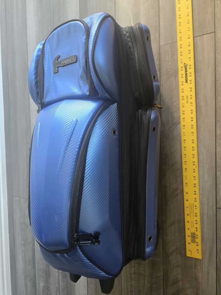 Hammer Carbon Shield Blue 3 Ball Roller Bowling Bag Includes (3) Balls
