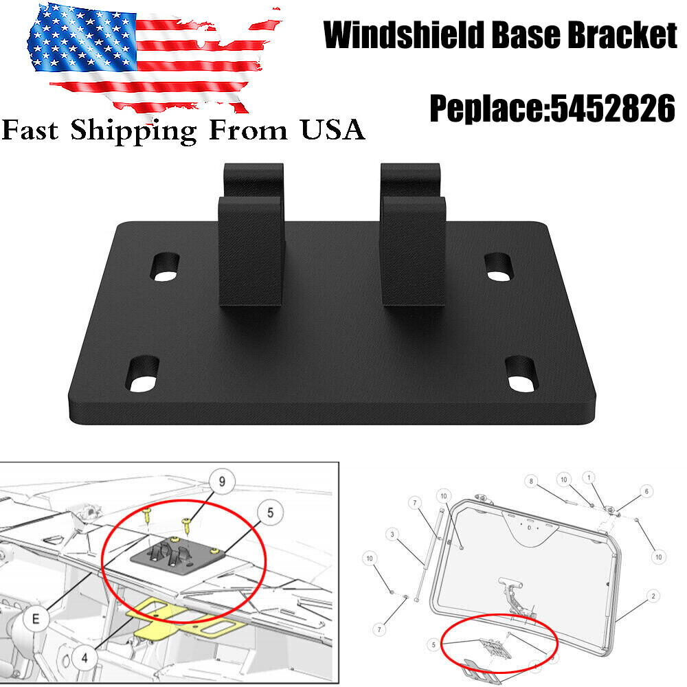 5452826 Glass Tip-Out Windshield Handle Base Bracket For Polaris General 16-2022