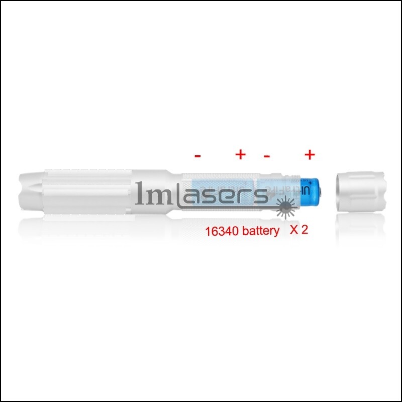 Adjustable Focus Blue Laser Pointer Visible Beam 450nm Light Charer & Batteries