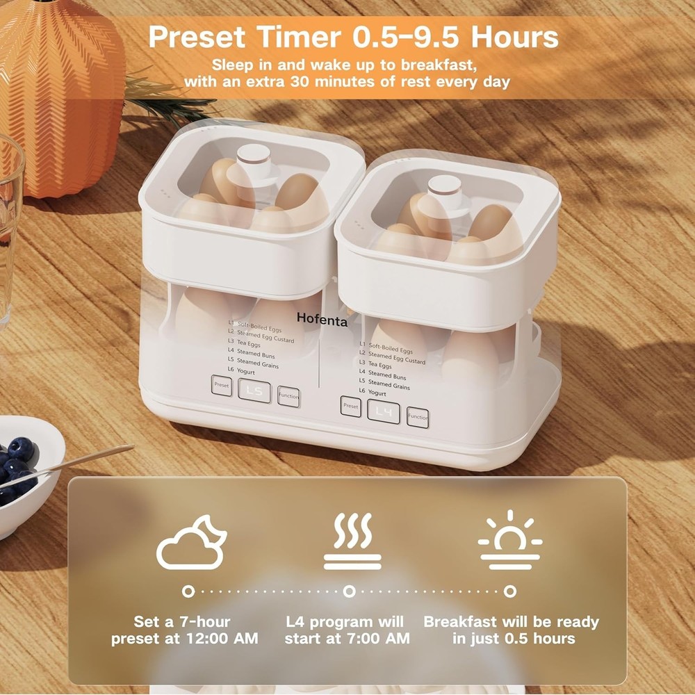 Evoloop Rapid Egg Cooker Electric 16 Eggs Capacity, Soft, Medium, Hard Boiled, P