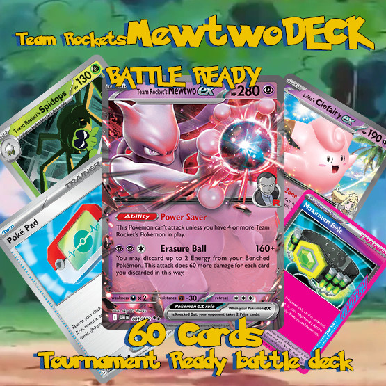 Stylized Mewtwo EX TCG Deck | Competitive Tournament Ready | Pokemon Decks