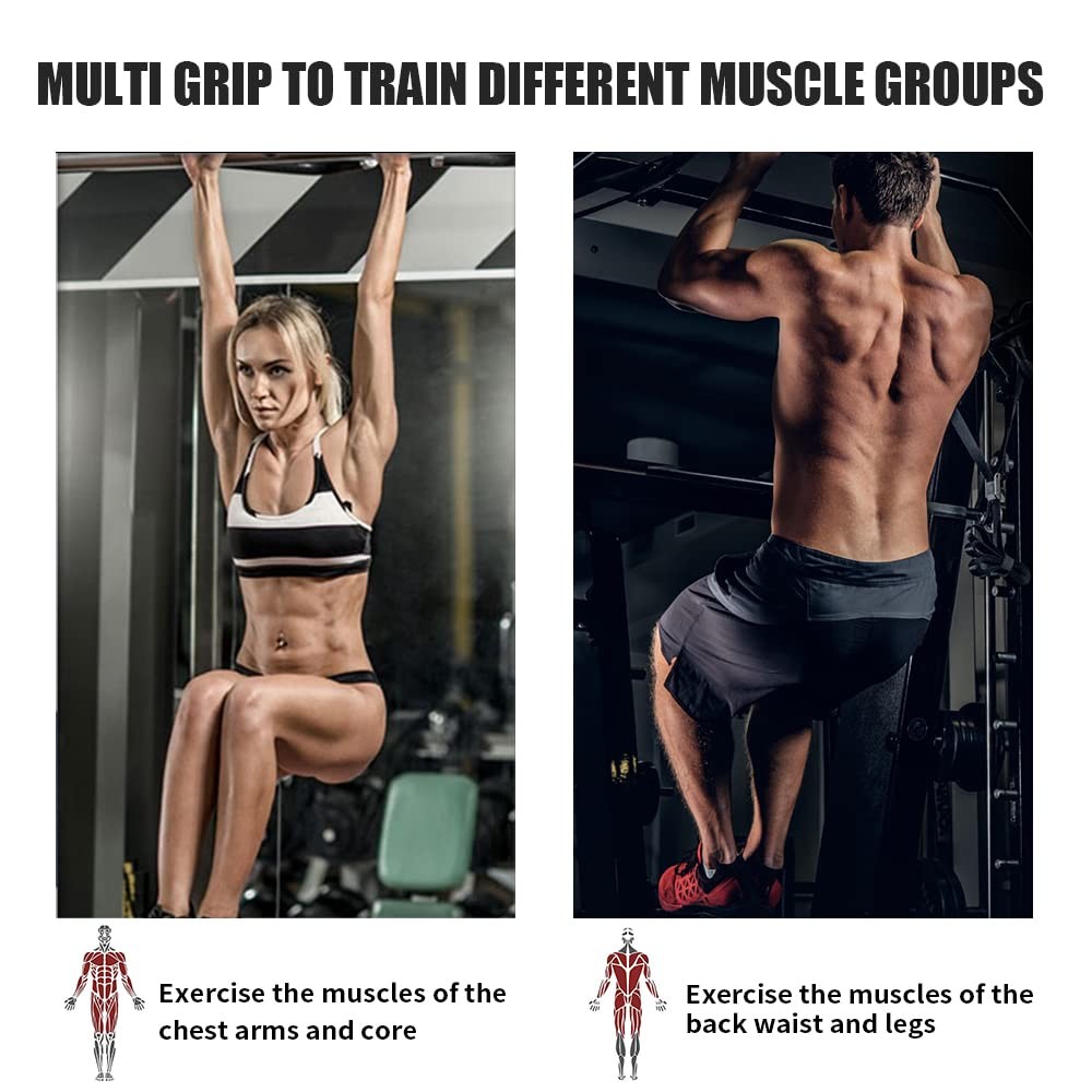 Wall Mounted Pull Up Bar with Multi Grip for Pull-up Chin-up Multifunctional ...
