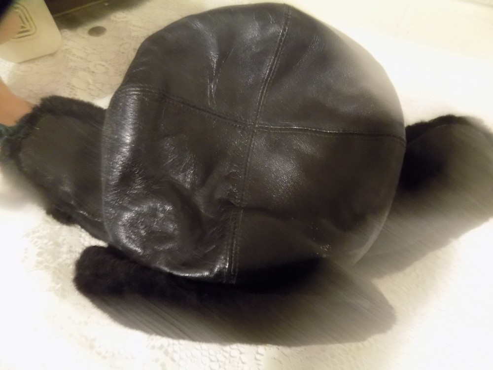 Original US Navy Task Force 199, Operation Deep Freeze, Leather & Fur Hat