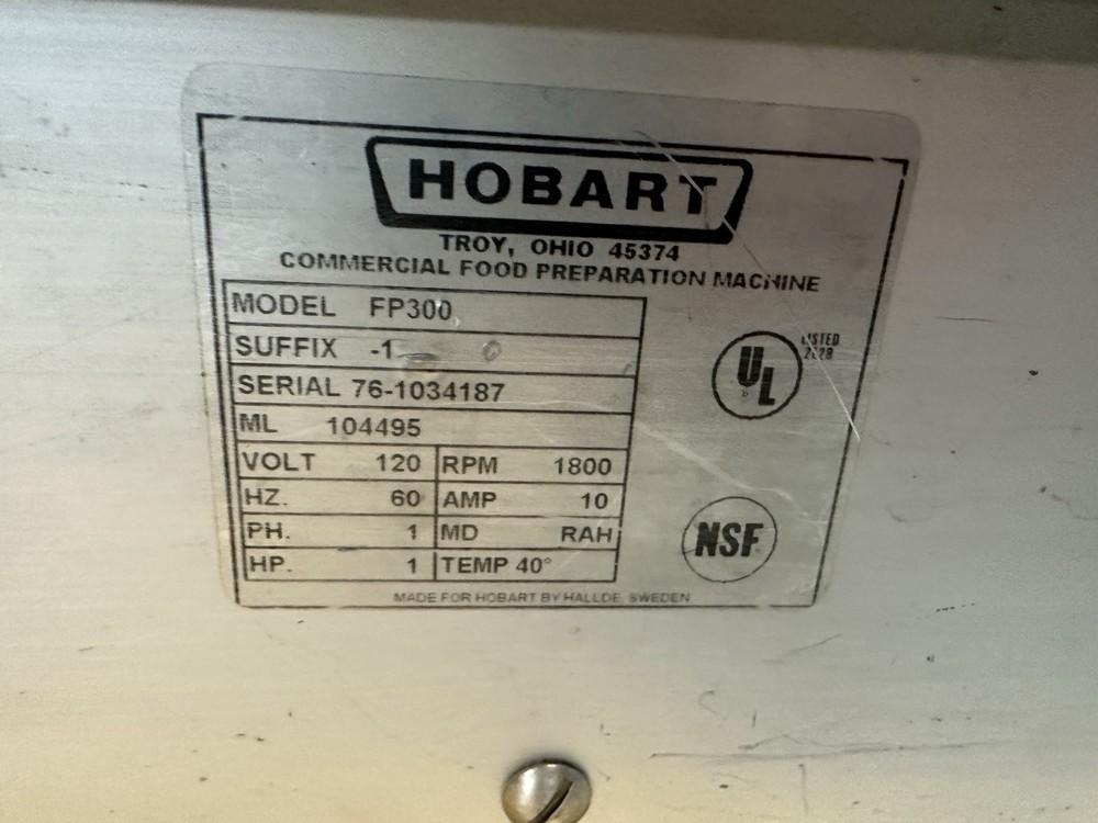 Hobart FP300 Continuous Feed Food Processor w/ Blades & Dicing WORKS GREAT!
