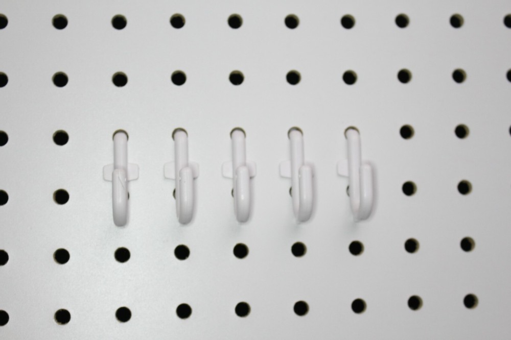 Plastic White J Hook Peg Board Hook Kit Tool Storage Craft Hooks Pick A Pack