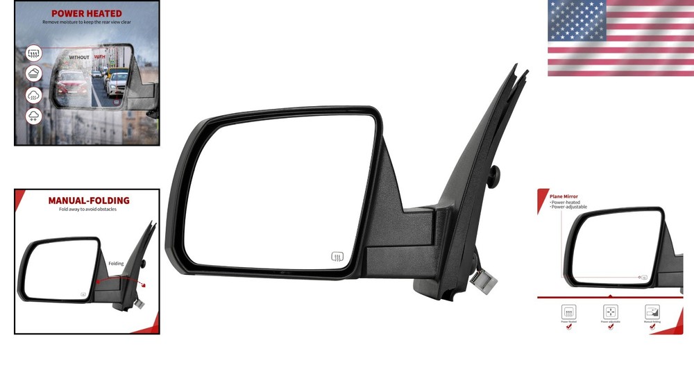 Manual Folding Towing Mirror for 2007-2013 Tundra - Enhanced Visibility Features