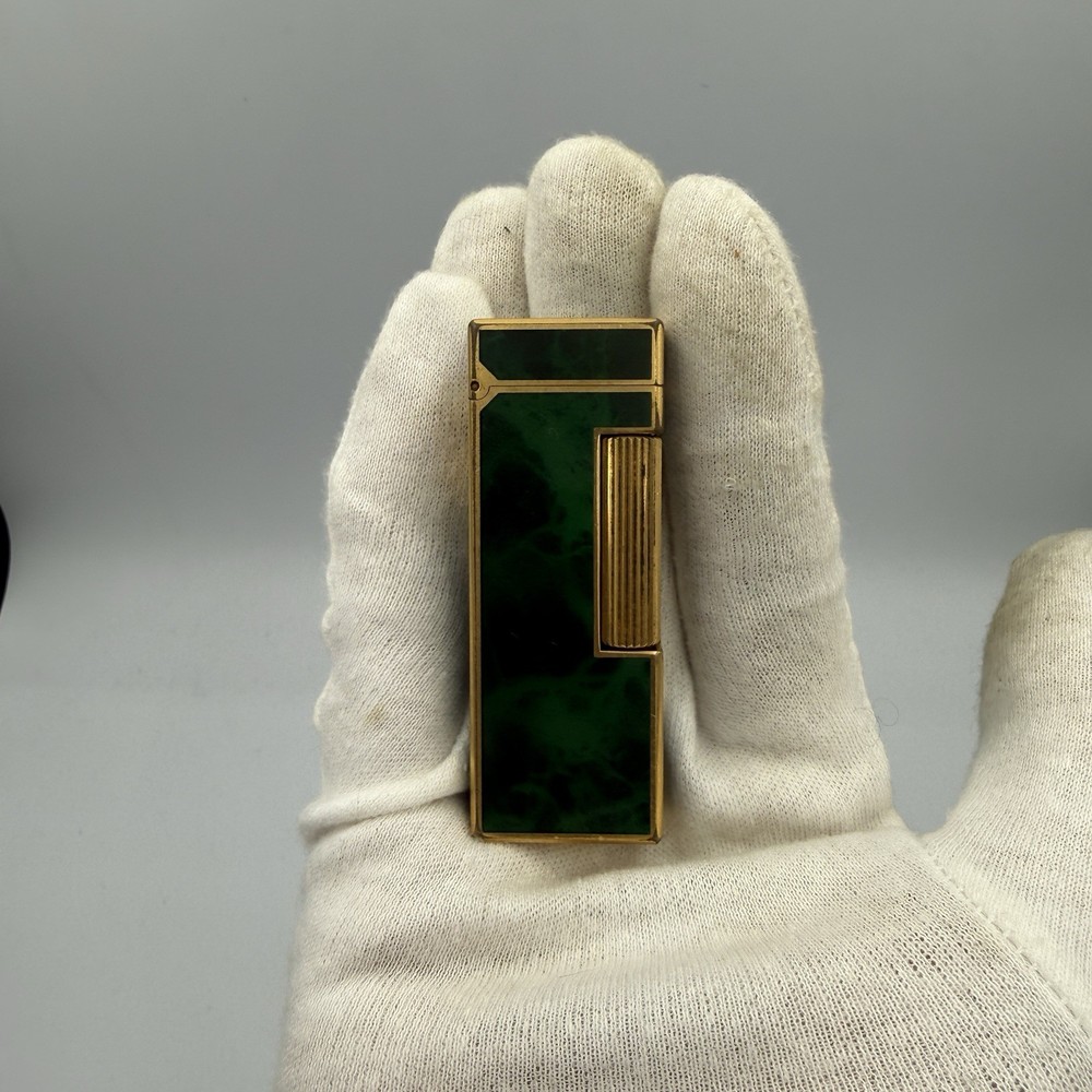 Working Dunhill Rollagas lighter Green marble with box And Papers