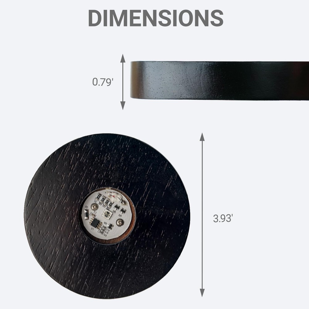 FuoiCorn LED Light Base with Timer for Crystal Art Dark Black