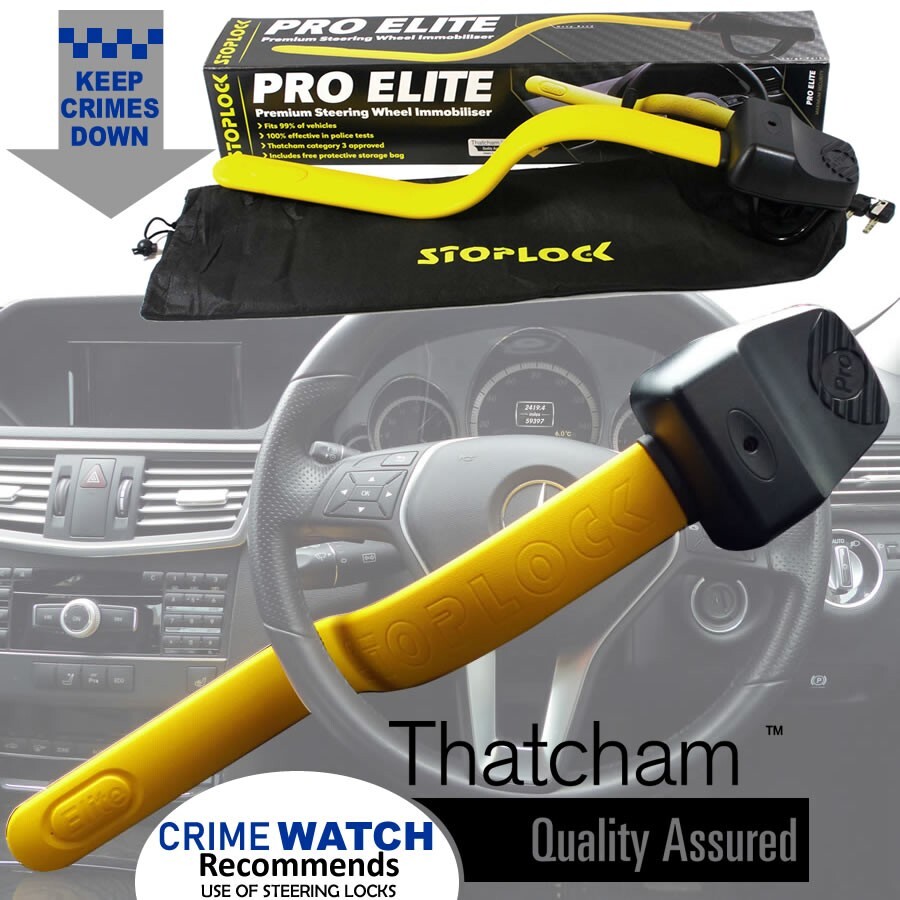 Stoplock Pro Elite Steering Wheel lock Premium Car Van 4x4 SUV Immobiliser.Caps✅