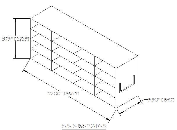 New Laboratory Upright Freezer Racks for 2" high boxes, 4 high x 4 deep