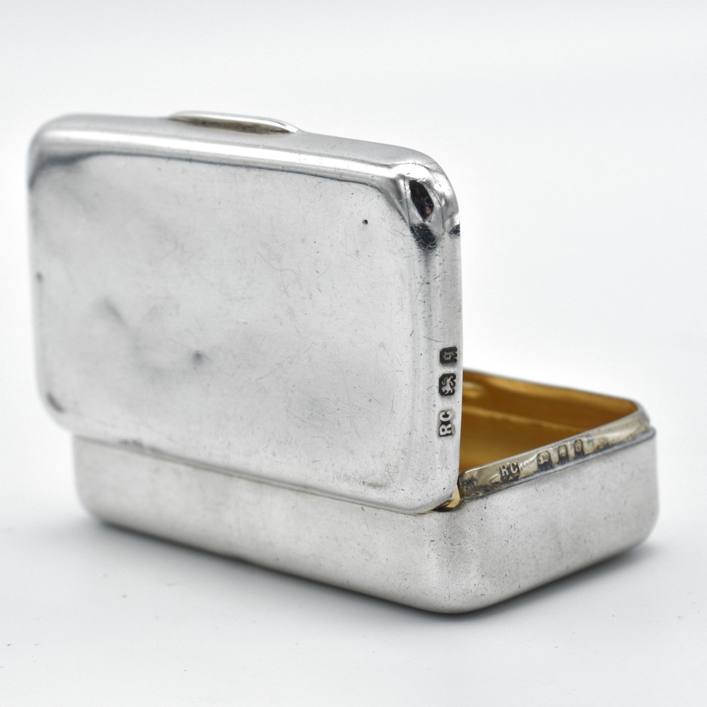 Antique Solid Silver Snuff Box Trinket Box 1931 William Comyns