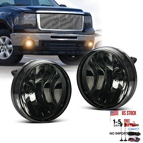 Fog Lights Assembly for 2007 2008 2009 2010 2011 2012 2013 GMC Smoke Lens