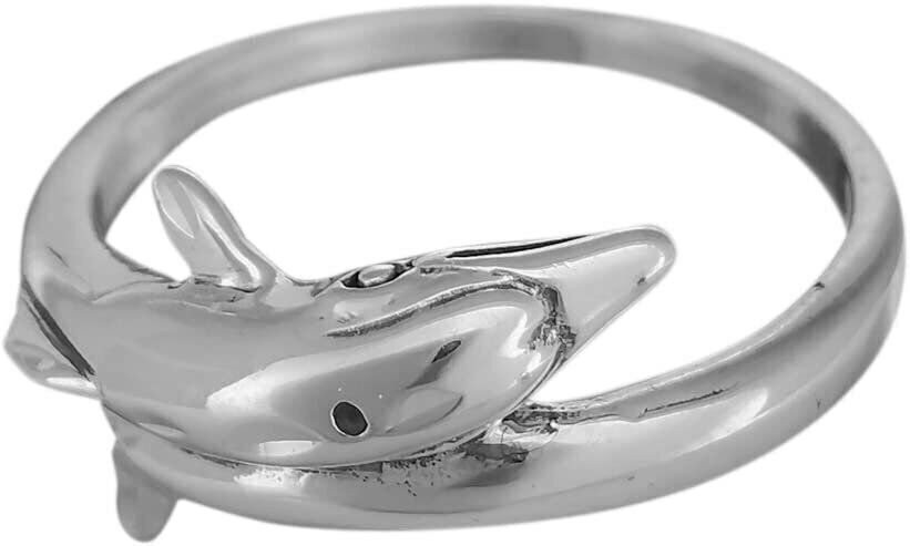SIze 7 - Diamond Cut Wrapped Dolphin Ring