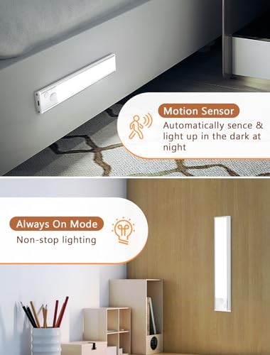 Under Cabinet Motion Sensor Lighting: 8 Inch Dimmable 8 inch White 4 Pack