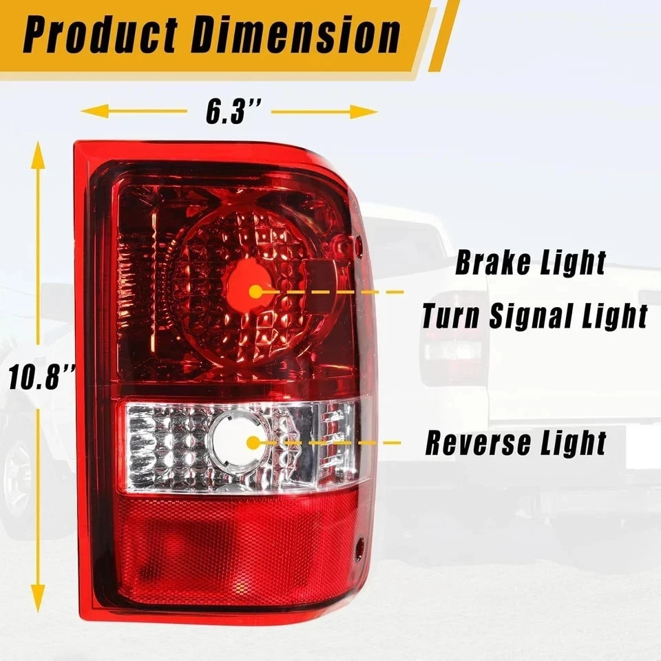 Tail Light Compatible With 2006 2007 2008 2009 2010 2011 Ford Ranger Driver and