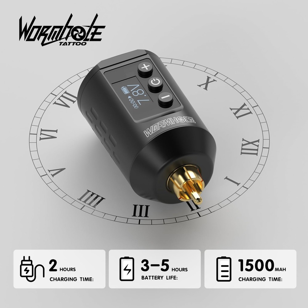 Wormhole Wireless Tattoo Kit, LED Digital Display, Dot Working Mode, Complete...