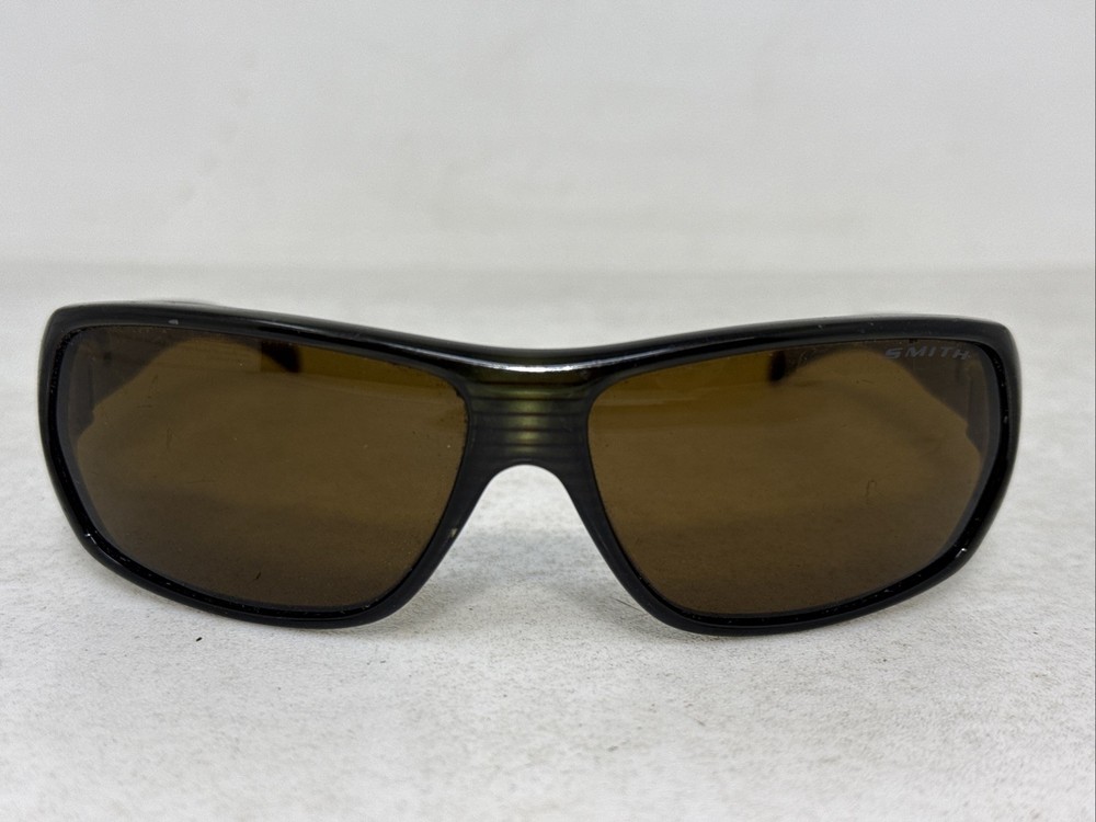 Vintage SMITH Evolve Green Chemical Stripe Frames w/ Brown Polarized Optics