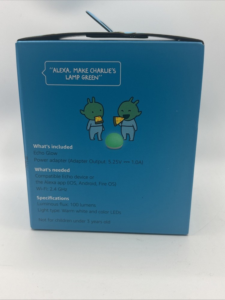 Amazon Echo Glow Multicolor Changing Alexa Compatible Kids Smart Lamp (White)