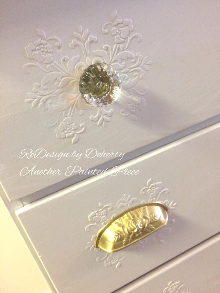 3-3/4" Old Rose Pattern Cup Pull Satin Brass